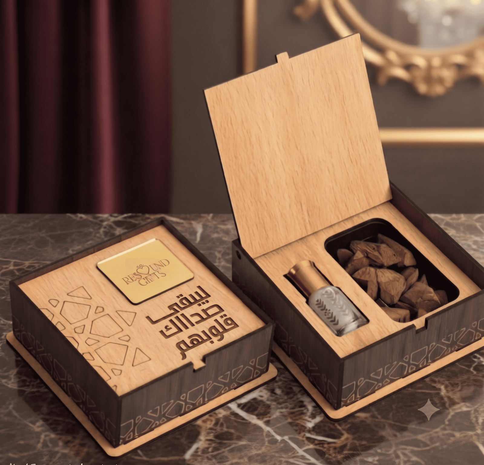 بوكس بخور فاخر مع دهن عود – Resound Gifts